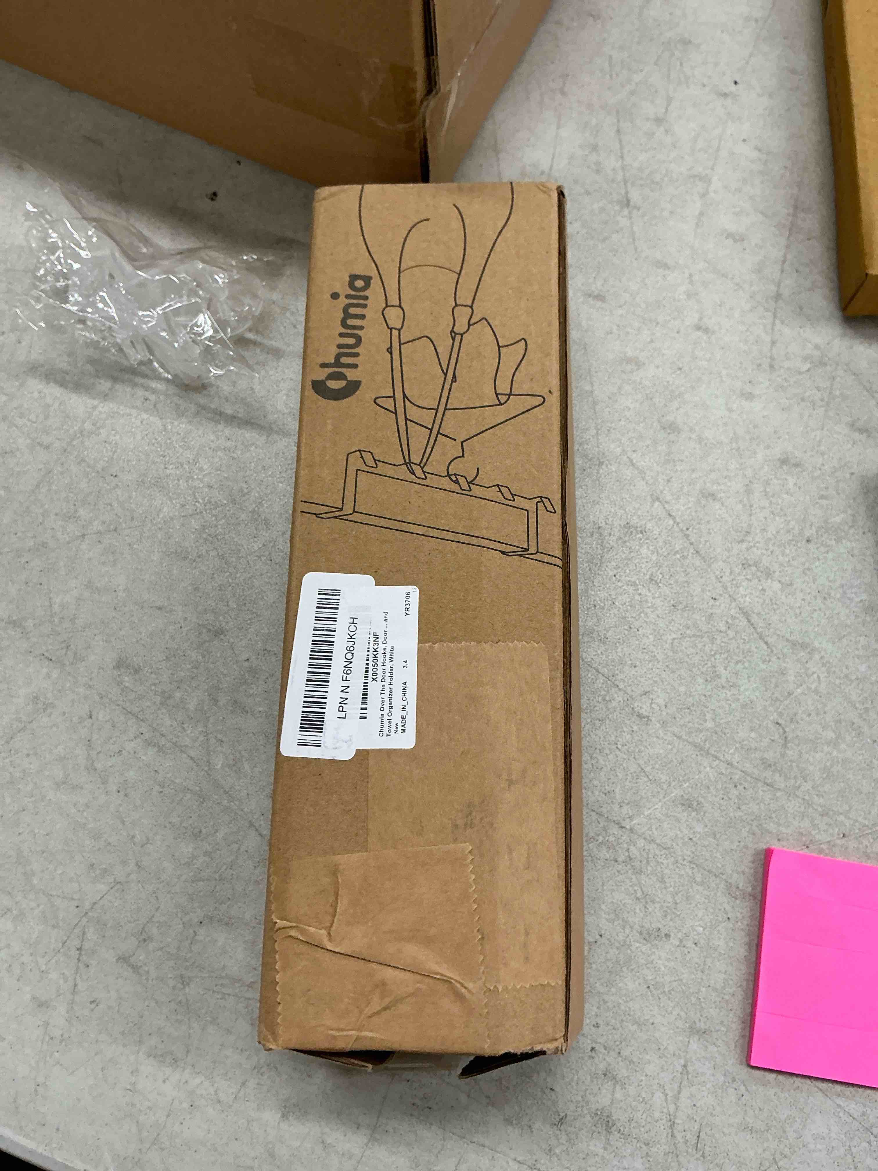 Condition photo showing New/Like New for chumia over the door hooks for 1-3/8" thin doors, 5-hook minimalist door hanger rack, space saving coat holder for hanging towels, clothes, backpacks, college dorm essentials, white