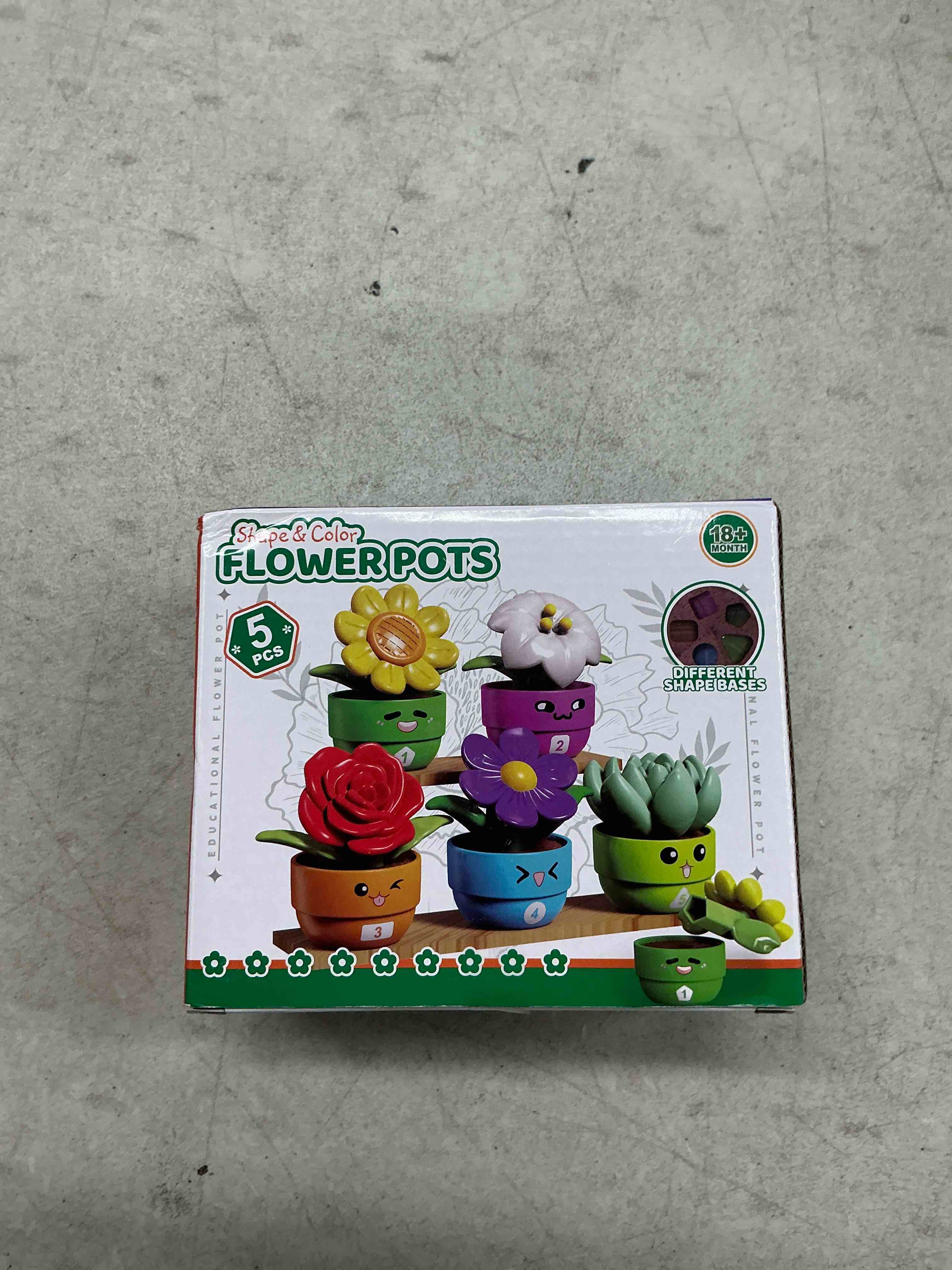 Condition photo showing Good Condition for montessori flower garden building toy for girls & boys, toddler gardening set with 5 shape & number flowers, preschool learning matching & stacking game, sensory toys gifts for 1 2 3 year old flower-5 sets