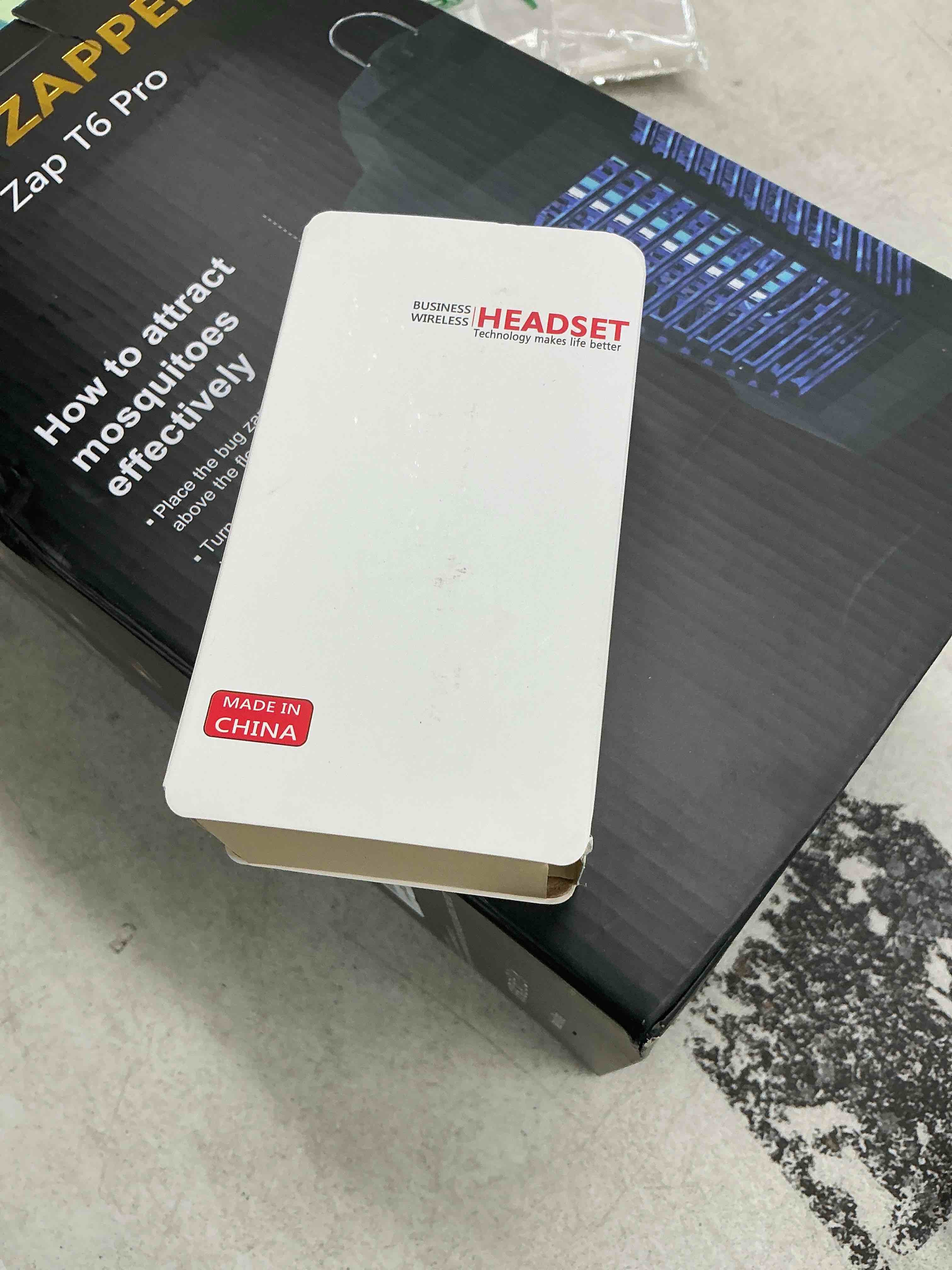 Condition photo showing Good Condition for bluetooth headset v5.3, wireless headset with dual noise-canceling microphones, portable charging case, 300h standby time, hands free headphones for computer/cell phones, trucker/home/office/work