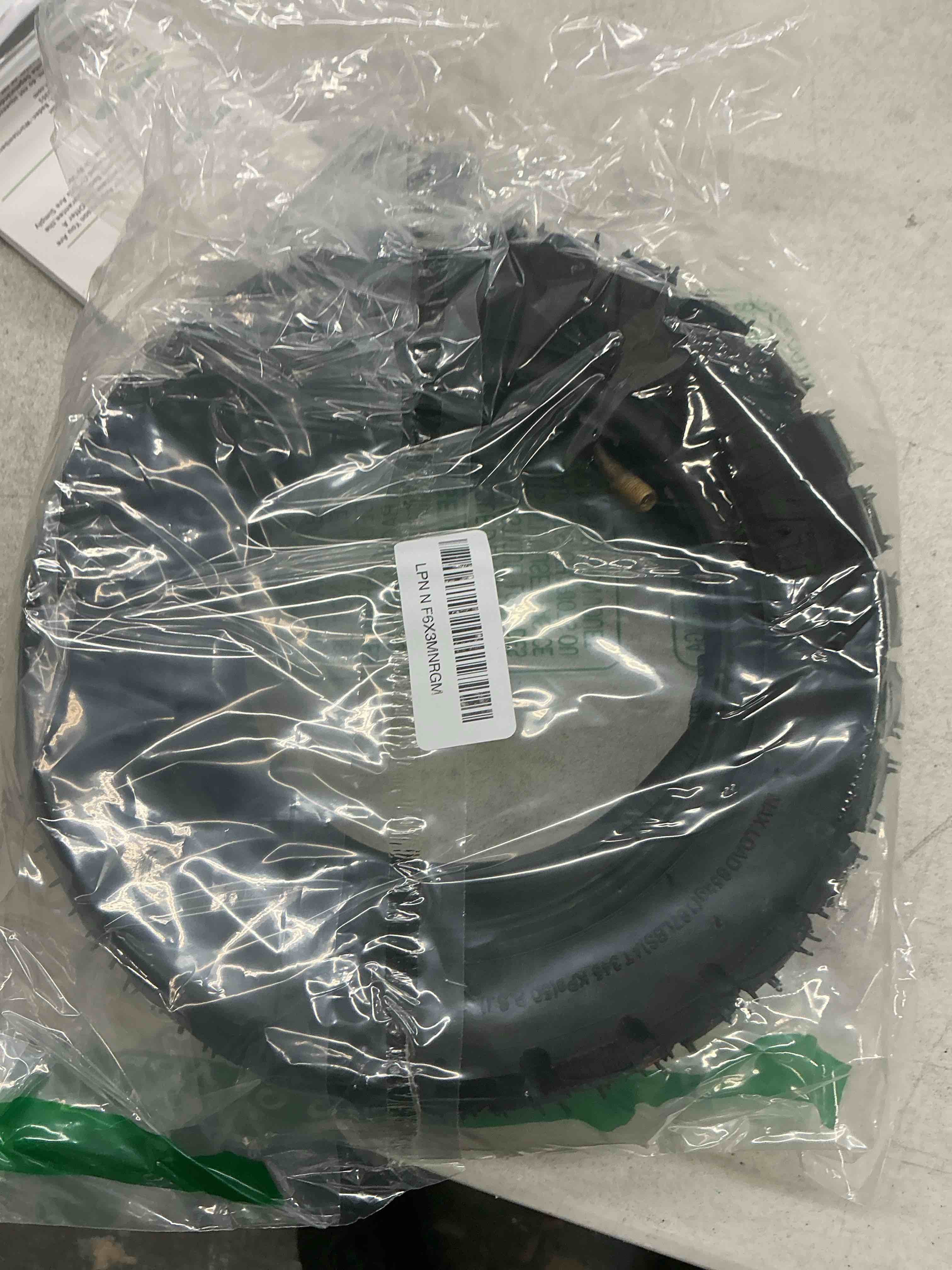 Condition photo showing Good Condition for generic 255x80 off-road tire & inner tube set for 10" electric scooter, 6" rim, 3" width, directional tread, 50 psi, year round, tube construction
