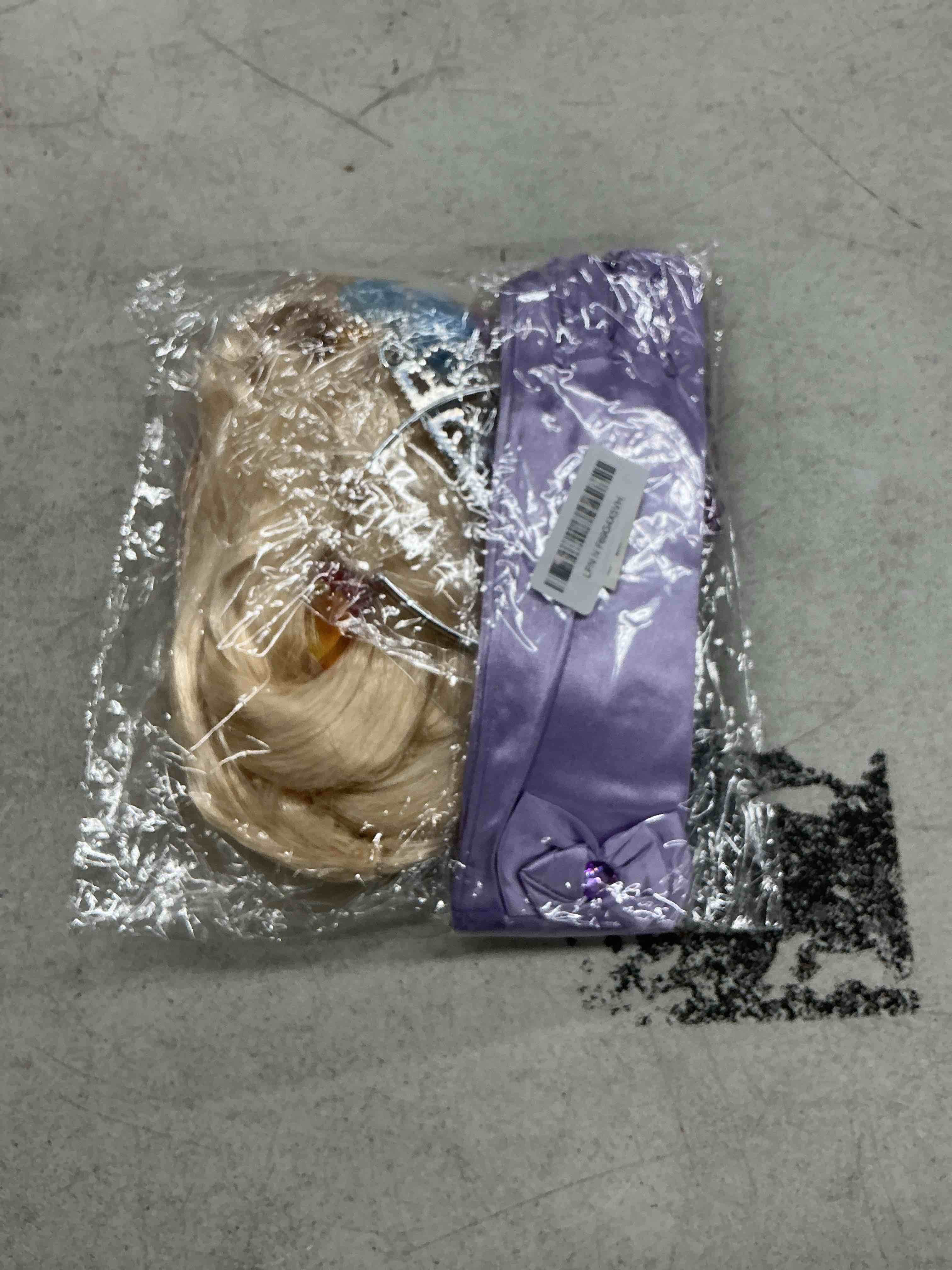 Condition photo showing Good Condition for princess rapunzel wig braid with princess tiara necklace gloves rapunzel dress up costume cosplay accessories for kids girls