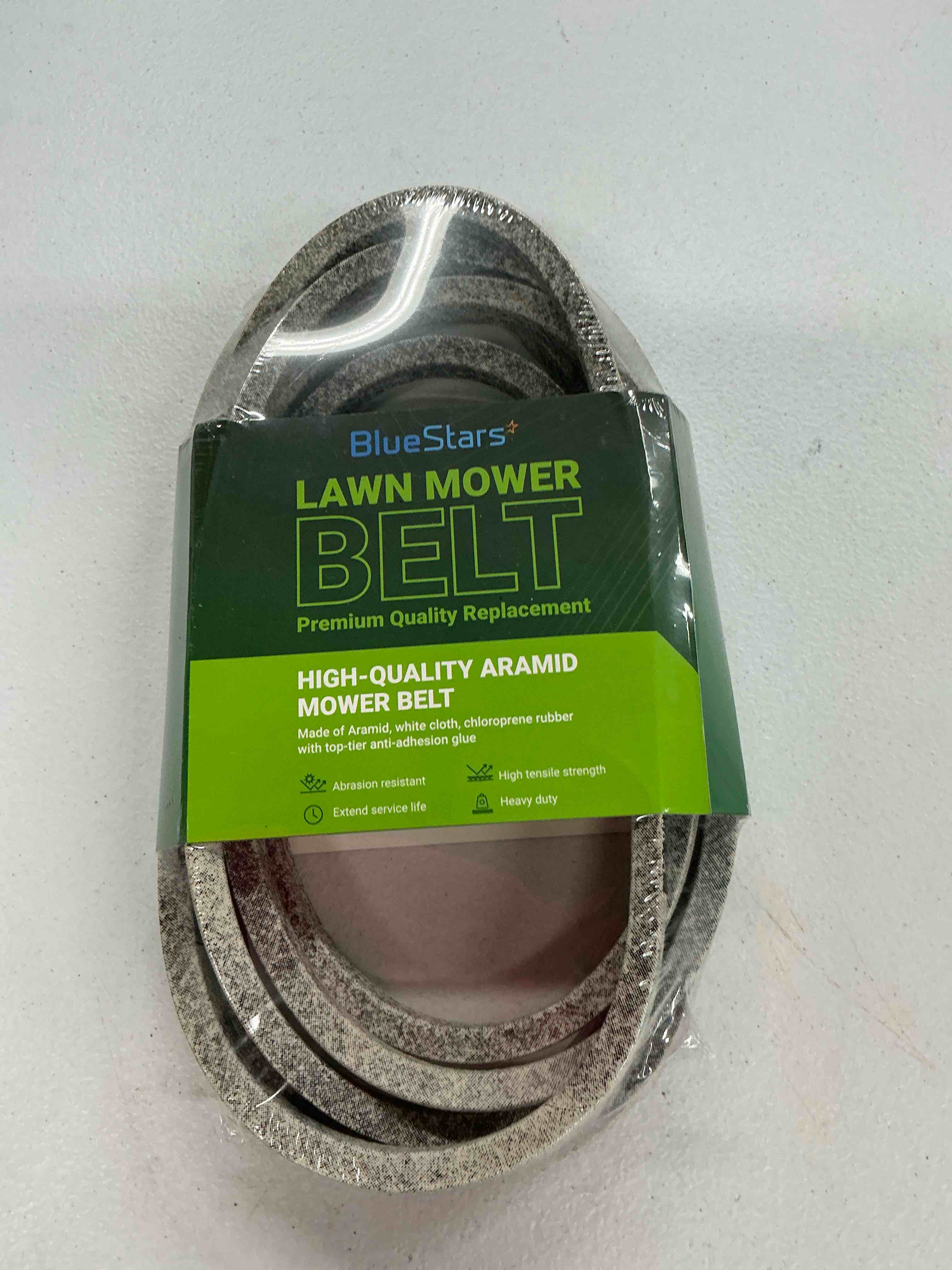 Condition photo showing New/Like New for bluestars 532197242 197242 mower deck belt - for husqvarna yth24v48 yth24k48 yth2348 yta24v48 craftsman ayp poulan lawn tractors with 48" mower deck | aramid cord |138.75" x 0.65" 532197242 aramid cord