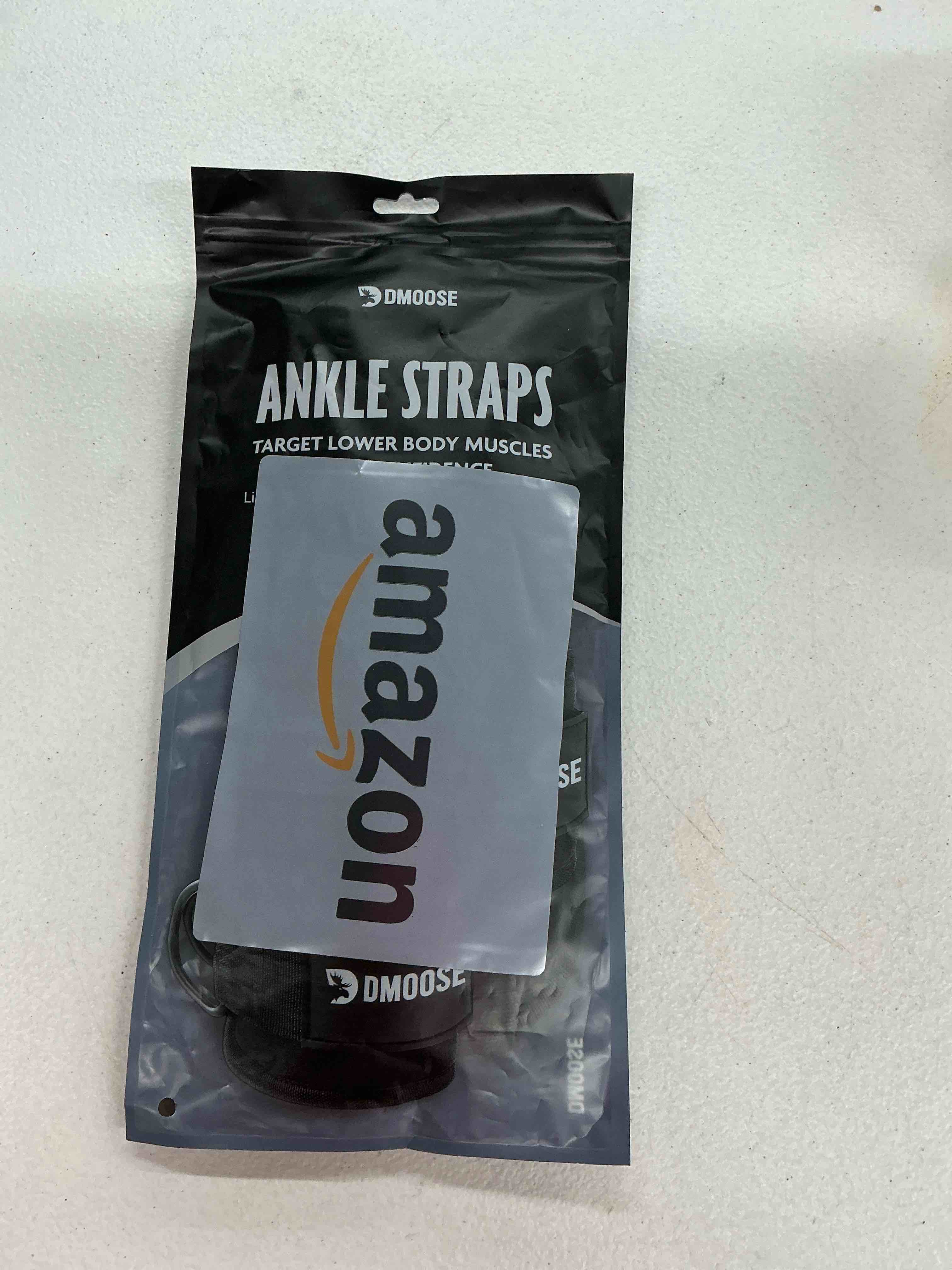 Condition photo showing New/Like New for dmoose ankle strap for cable machine - one size fit with premium padding, workout kickback ankle cuffs, ankle bands for working out, booty workouts, leg extension, hip abductors & lower body exercises black - single