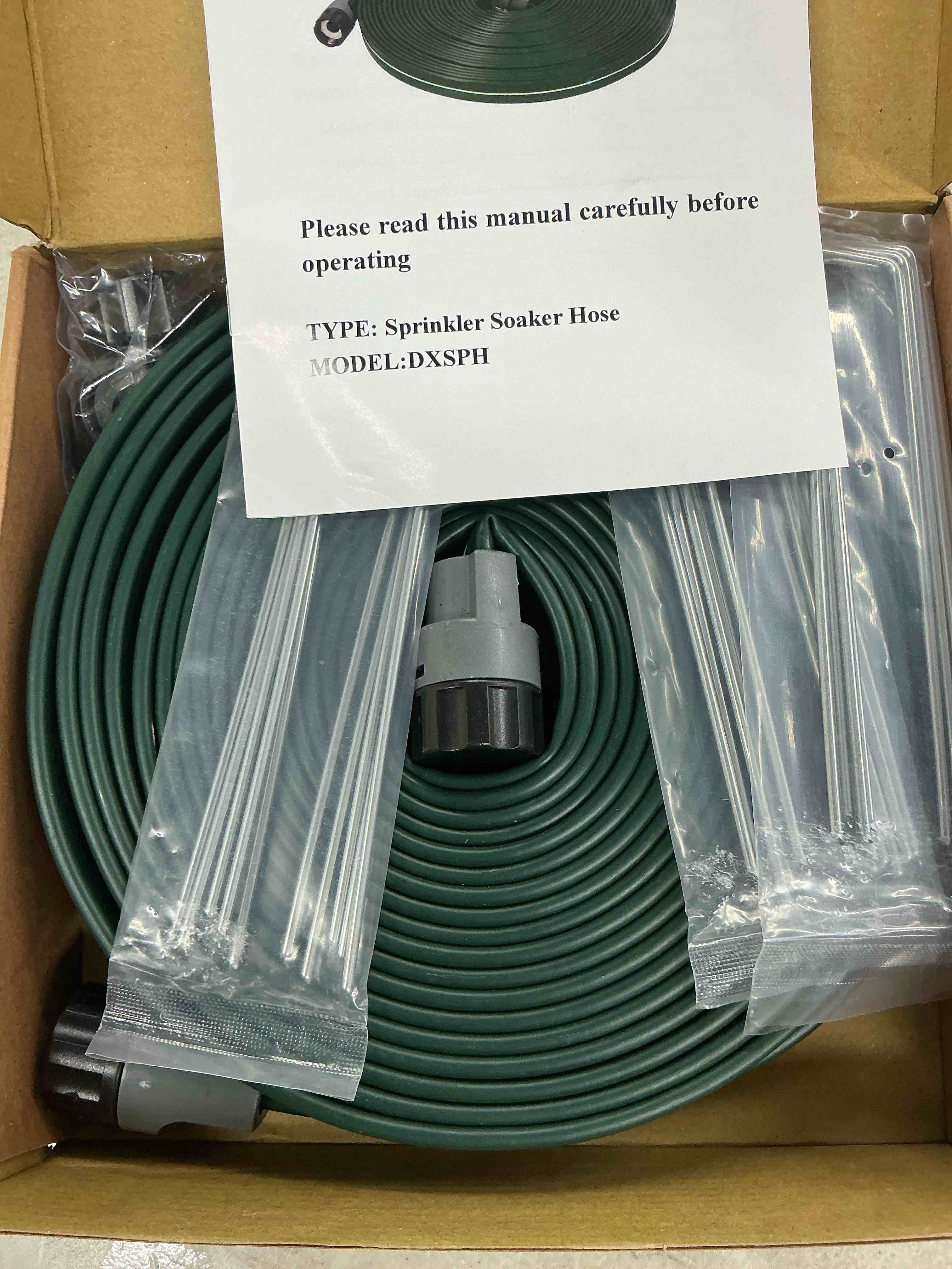 Condition photo showing Good Condition for sprinkler soaker hose 25ft 2pack for garden lawn, watering pipe with holes, high-efficiency water-saving garden irrigation system, drip hose sprinkler 50ft(25ft*2)