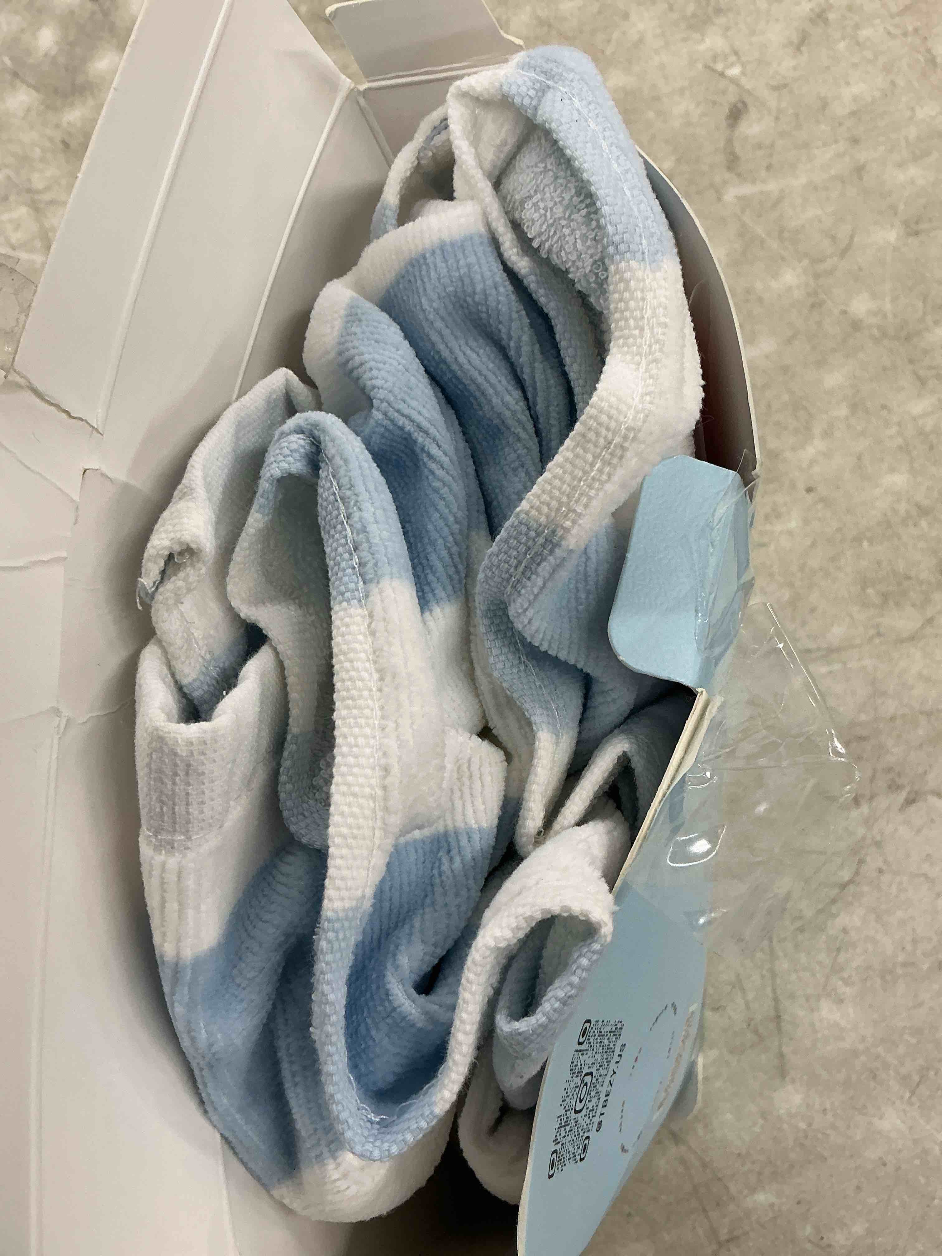 Condition photo showing Good Condition for tbezy toddler bath towel poncho thick cotton striped beach towels for kids gifts (2-6, blue) blue 2-6 years