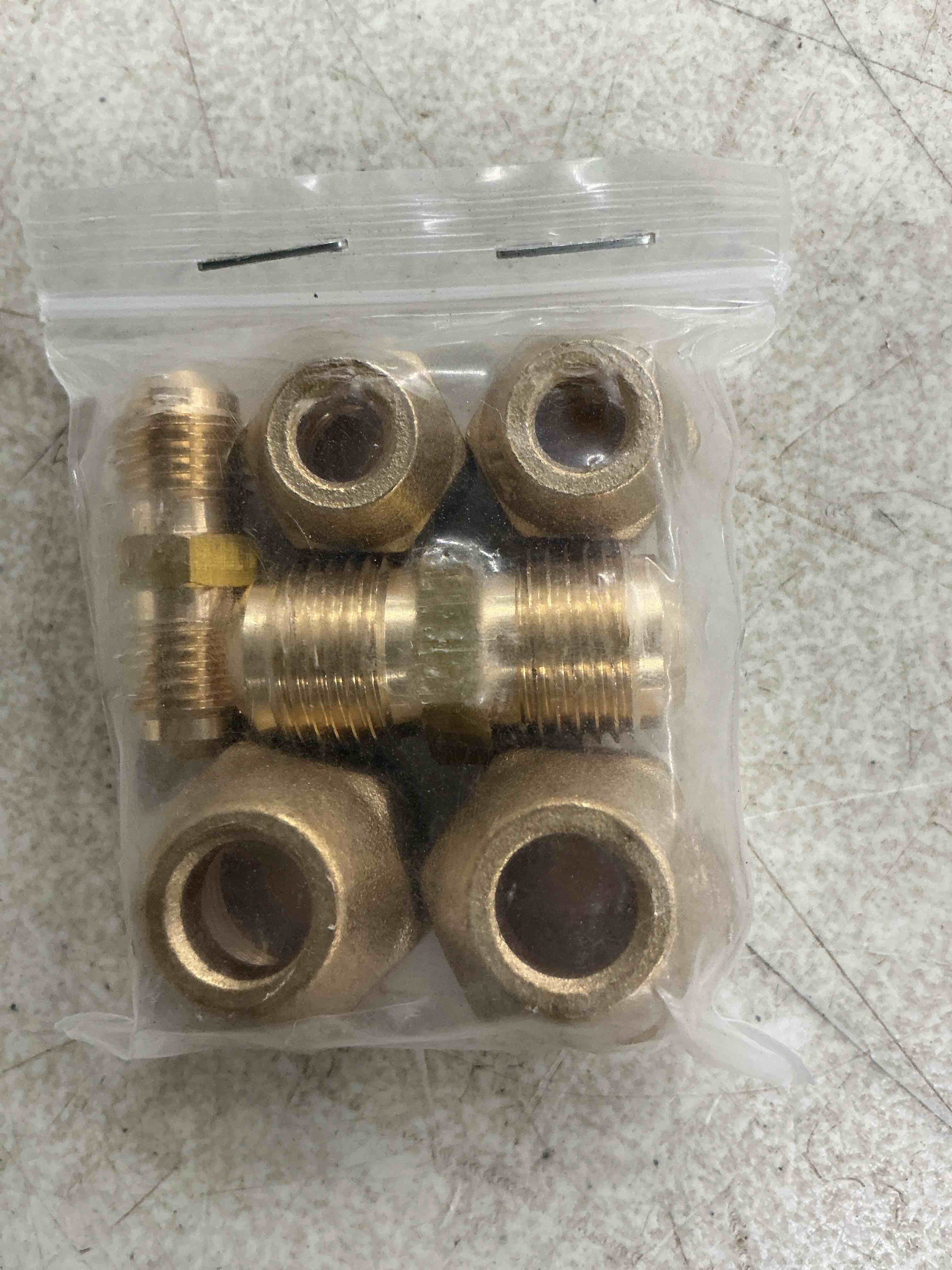 Condition photo showing Good Condition for 1/4" and 3/8" copper pipe extension joint connectors, 2 packs ac pipe connectors with hvac flare nuts, free welding copper flare fittings, air conditioning pipe coupling adapters for butt copper tube