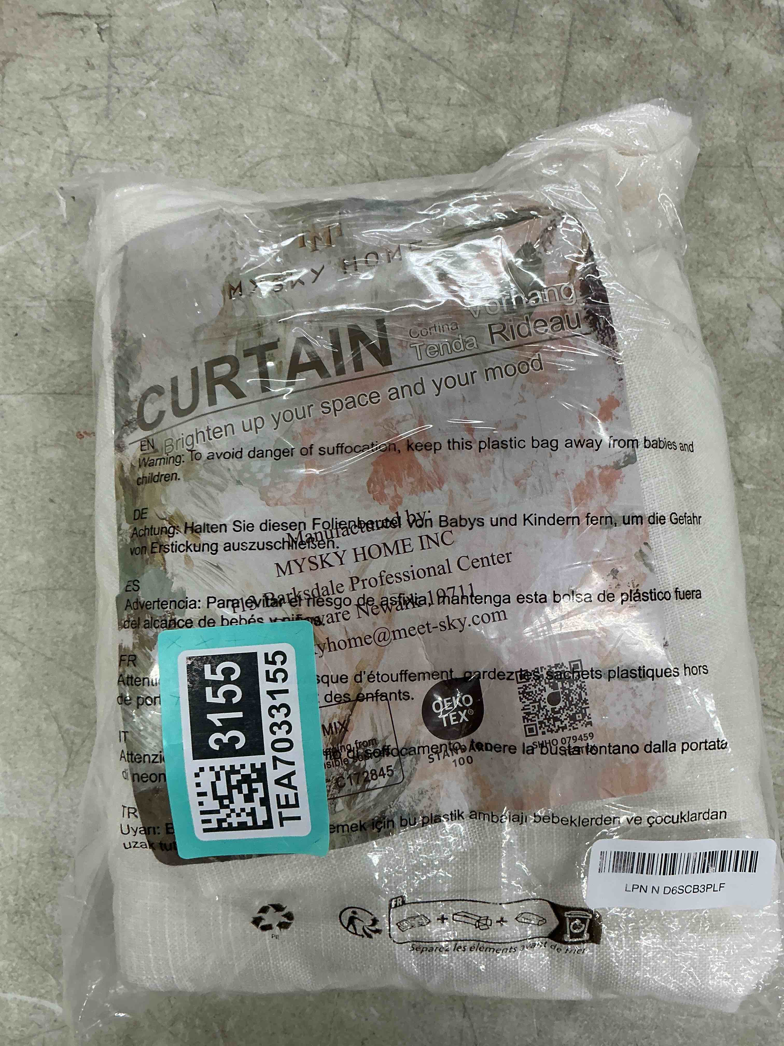 Condition photo showing Good Condition for mysky home extra long curtains for living room, soft cotton fabric boho window curtain drapes light filtering semi sheer backdrop panels, beige white, 50 x 102 inches, 2 pieces 50"w x 102"l (pack of 2) beige white
