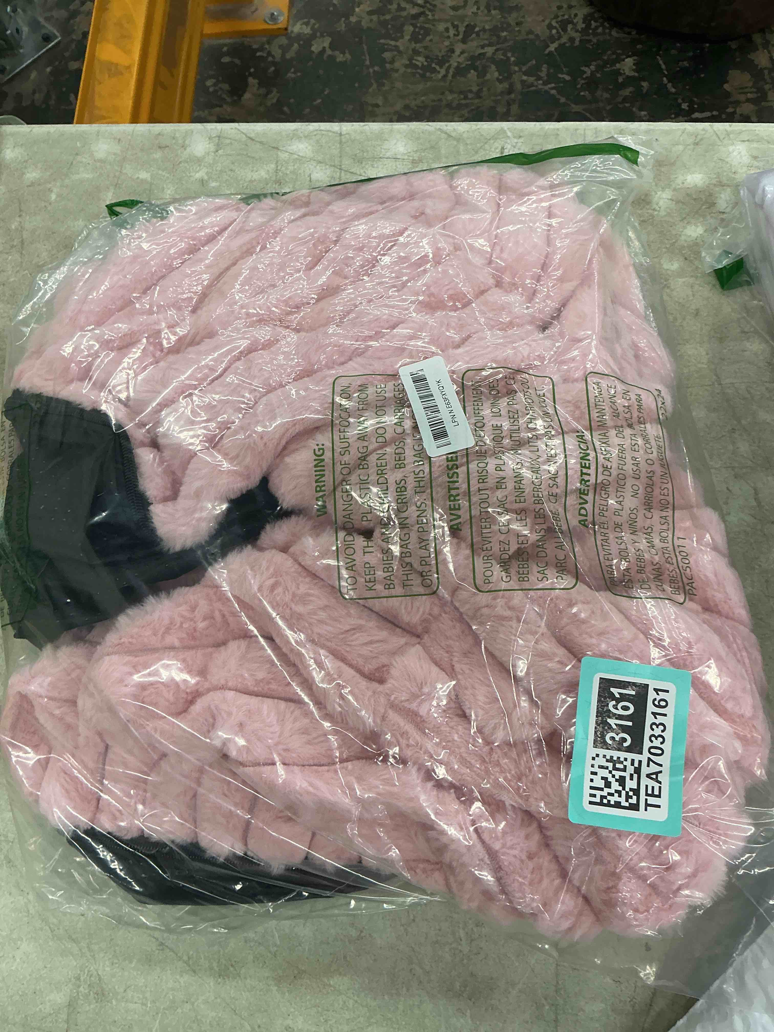 Condition photo showing Good Condition for 2 pcs 20 x 15 inch unstuffed pouf cover ottoman foot rest - no filler, faux rabbit fur foot stool floor bean bag floor chair storage for home decor bedroom living room (pink) pink 20 x 15 in