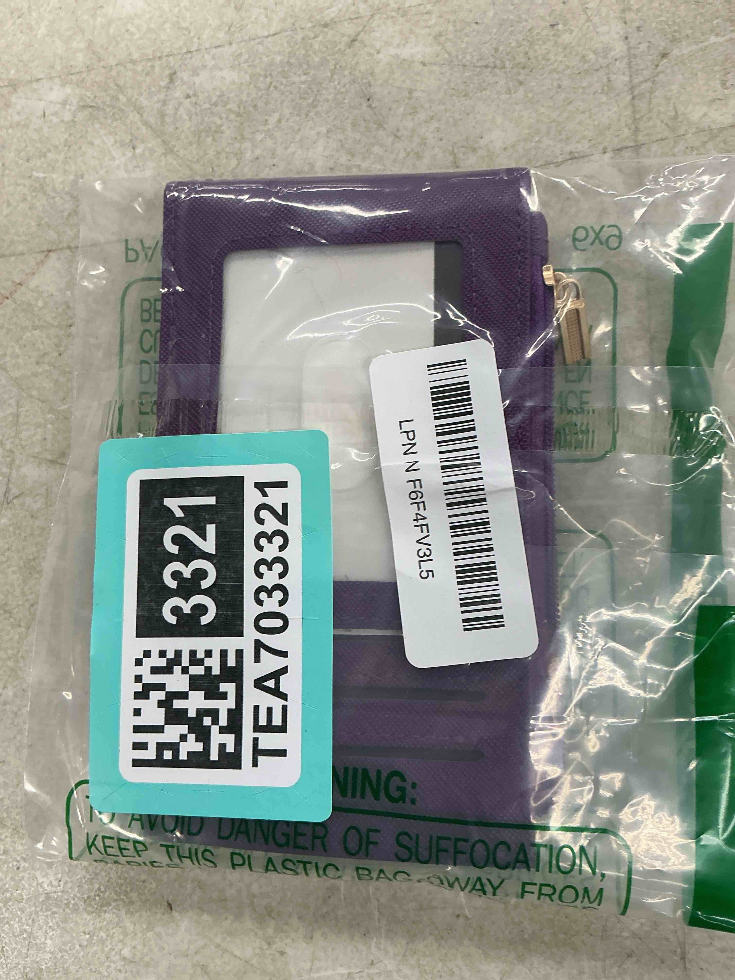 Condition photo showing Good Condition for women's rfid slim card holder wallet: thin bifold with multi-card case & zipper coin pocket purse (deep purple) purple deep