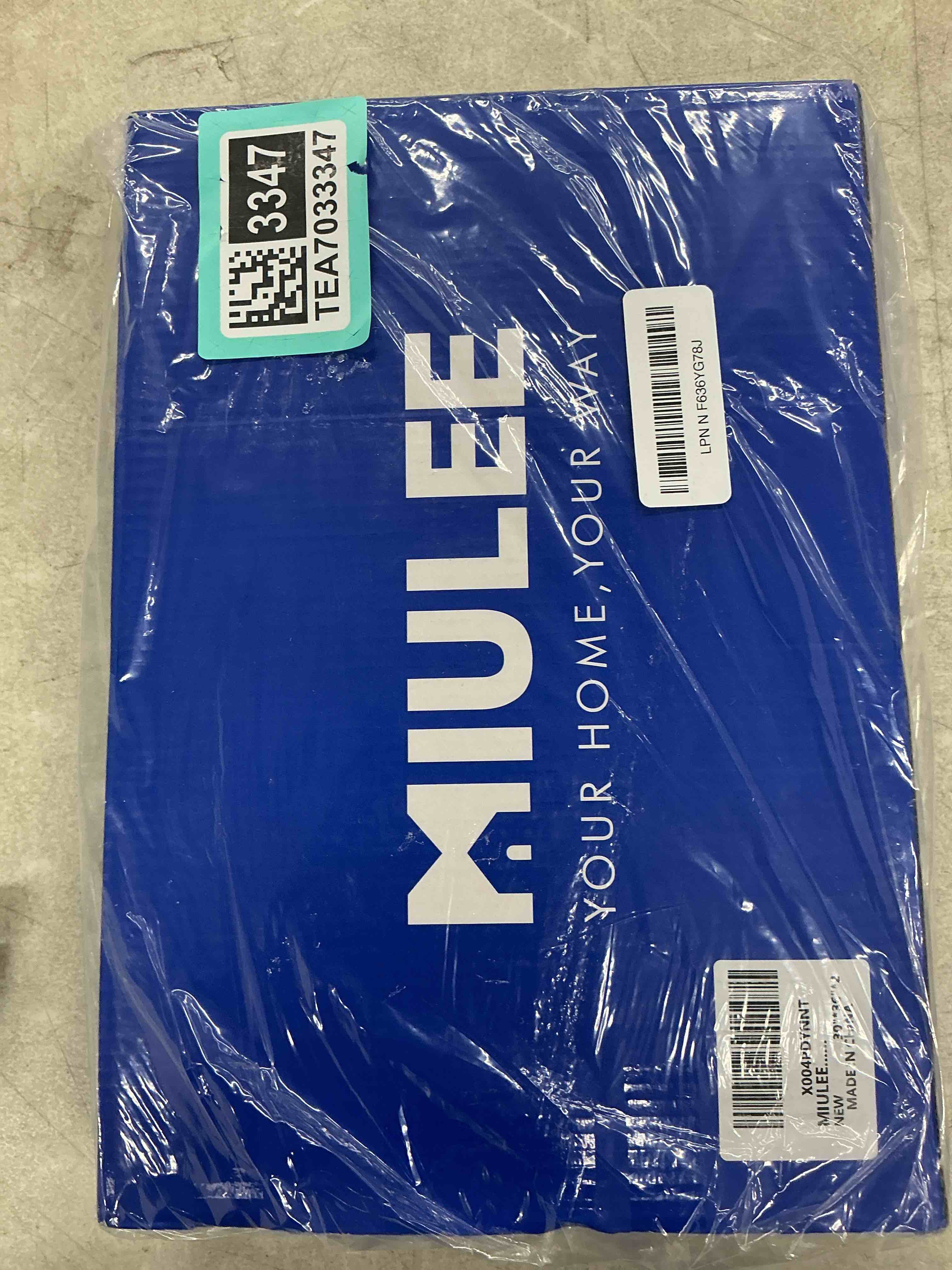 Condition photo showing Good Condition for miulee linen textured small kitchen window curtains over sink, semi sheer farmhouse cafe curtain 36 inch long short back tab half window curtains for bathroom basement 2 panels heathered white 30"w x 36"l (pack of 2) heathered white
