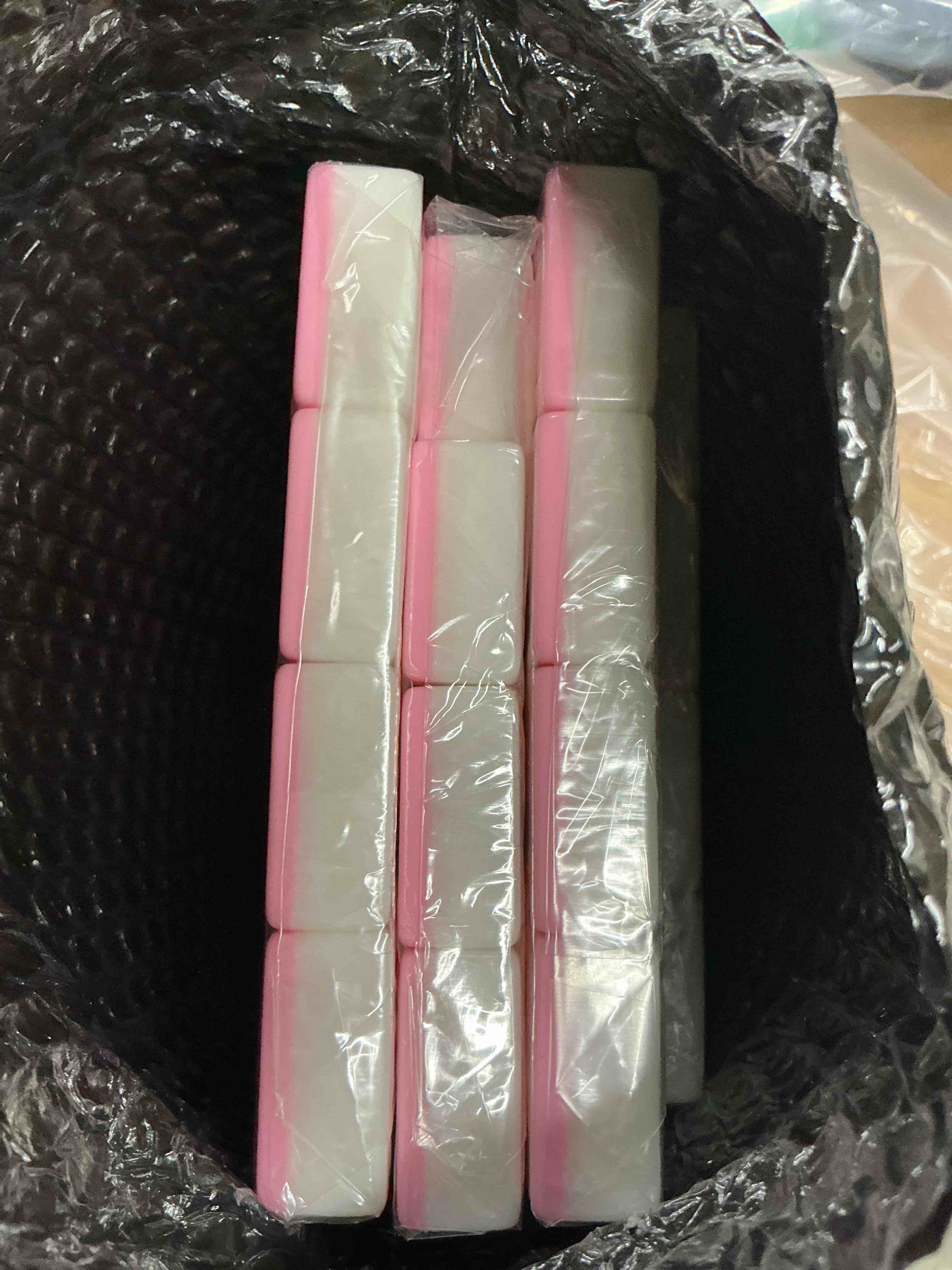 Condition photo showing Good Condition for 1.2-inch premium pink american mahjong tile set. made of durable and sturdy melamine. perfect for multiplayer games, on-the-go gaming, and playing with family and friends.