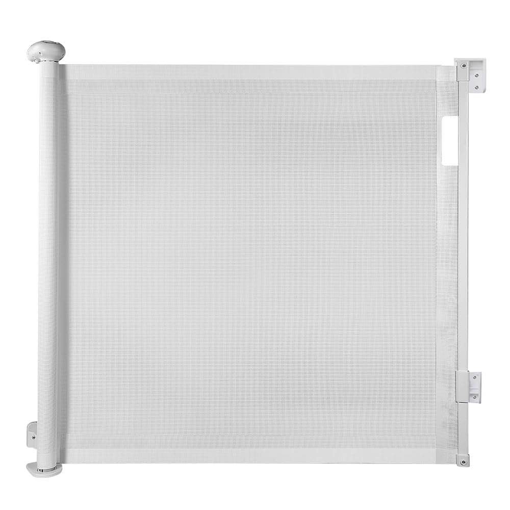 Sunnycome Retractable Baby Gate,Mesh Dog Gate,33"Tall Extends up to 63" Wide,Child Safety Gate for Doorways,Stairs,Hallways,Indoor Outdoor White