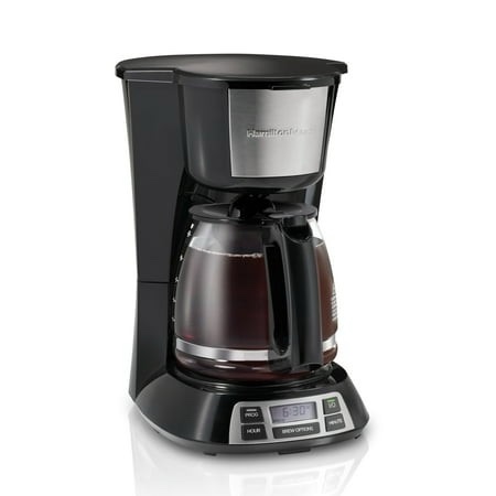 Hamilton Beach Bold Brew 12-Cup Programmable Drip Coffee Maker Machine with Glass Coffee Pot  Black
