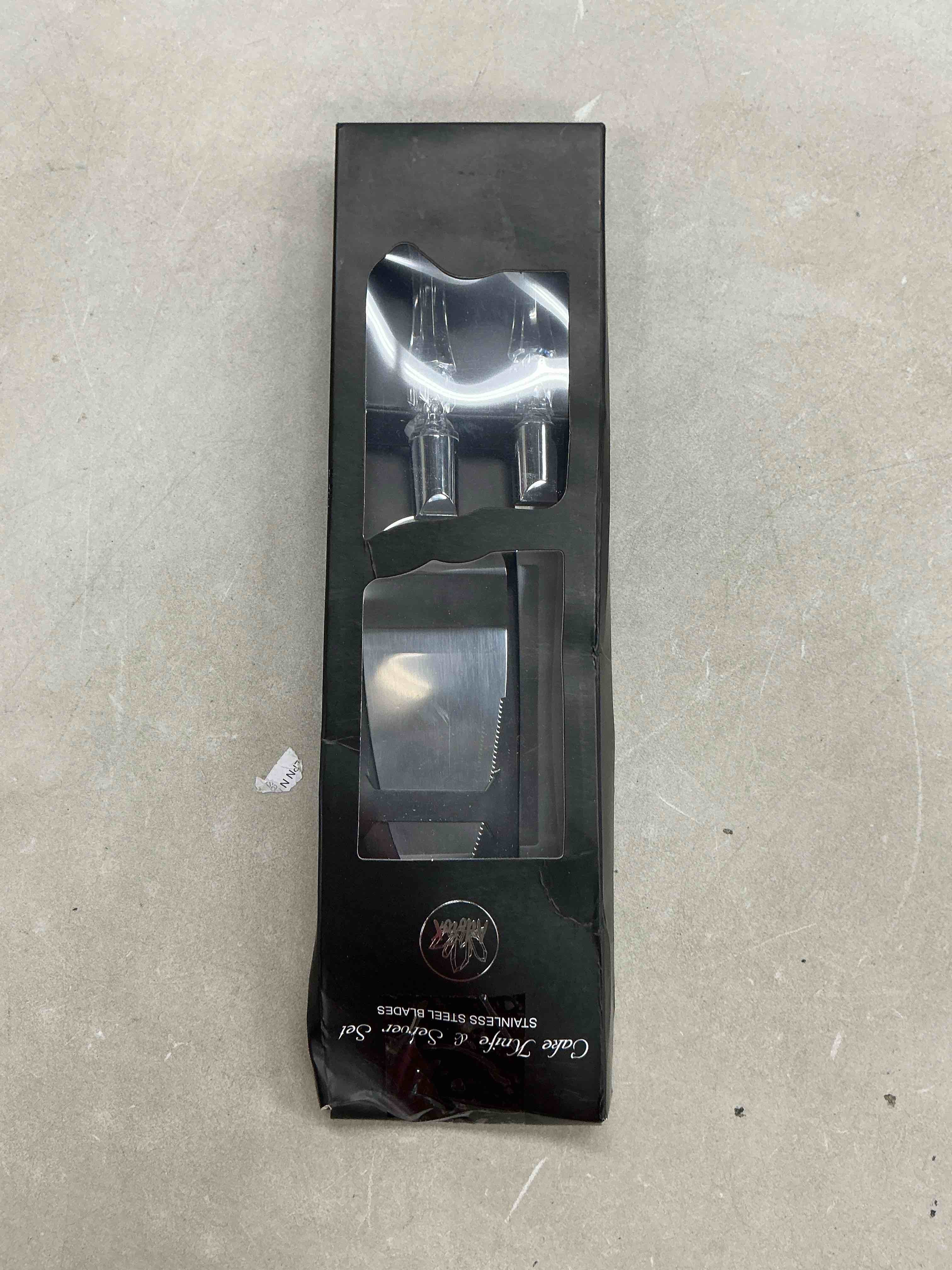 Condition photo showing New/Like New for adorox elegant cake knife and server set stainless steel with crystal handle - perfect for weddings anniversaries,and special celebrations (sliver) 1 set