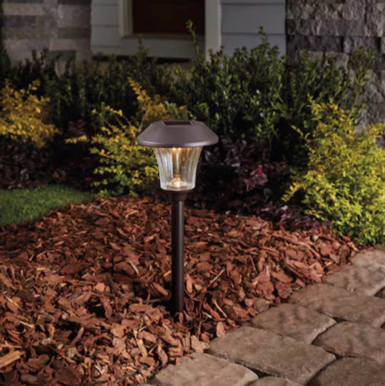 Harbor Breeze 15 -Lumens Oil-Rubbed Bronze Solar LED Outdoor Path Light with Dusk-to-Dawn Sensor