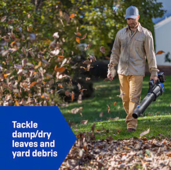 Kobalt 48V MAX (24Vx2) 600 CFM / 150 MPH Handheld Leaf Blower Kit, (2) 4.0Ah Batteries and Charger NOT Included