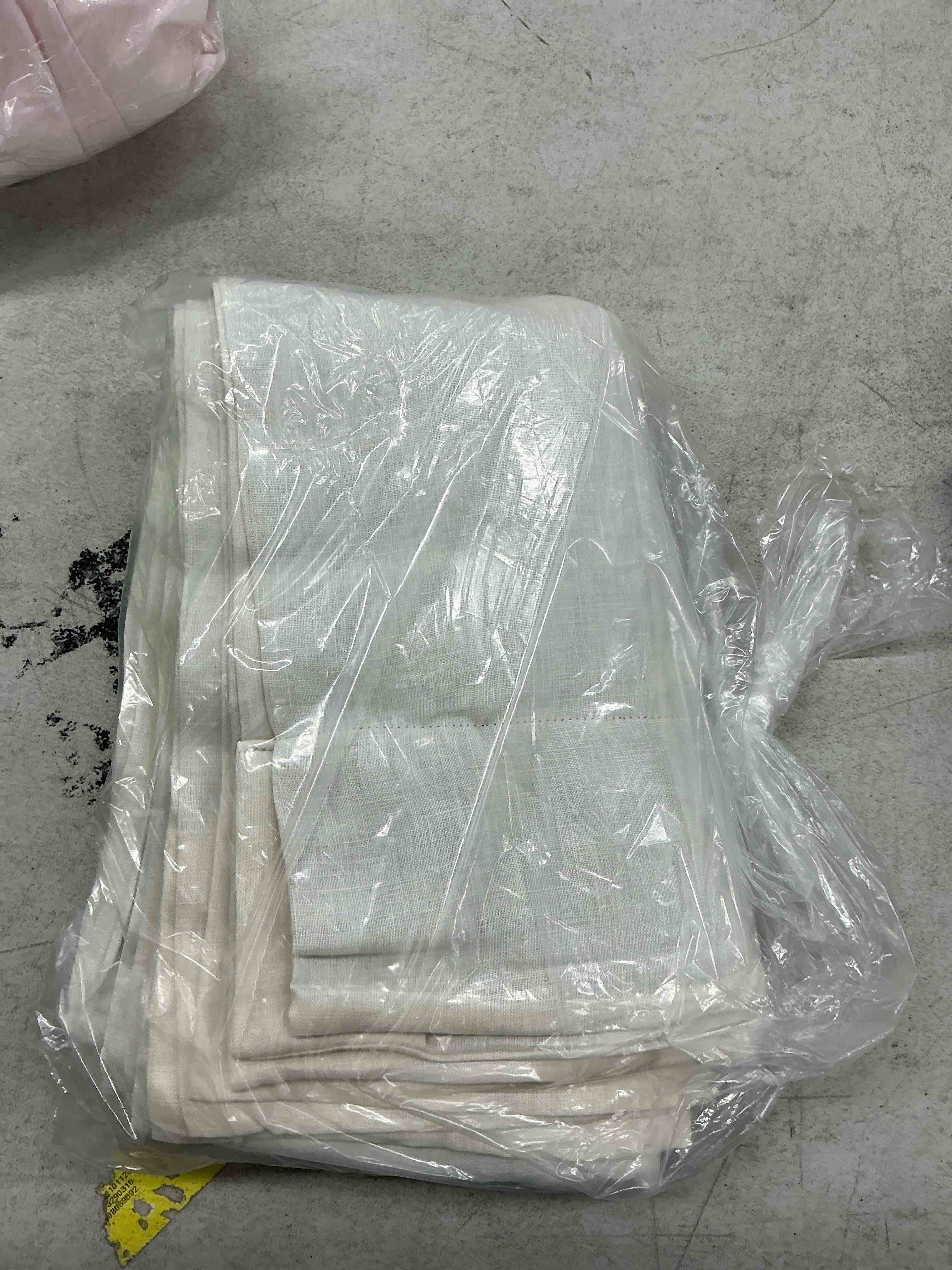 Condition photo showing Good Condition for quince european linen true blackout curtain, 48x84, ivory