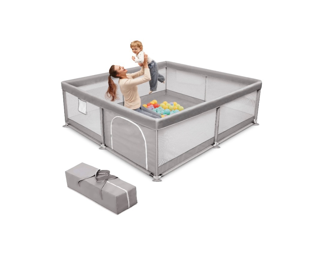 Babyeap Baby Playpen, Large Fence for Toddler Playground, 50"x50" Gray