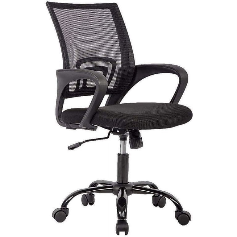 BestOffice Ergonomic Chair for Home Office, Lumbar Support and Adjustable Height, with Arms, Black