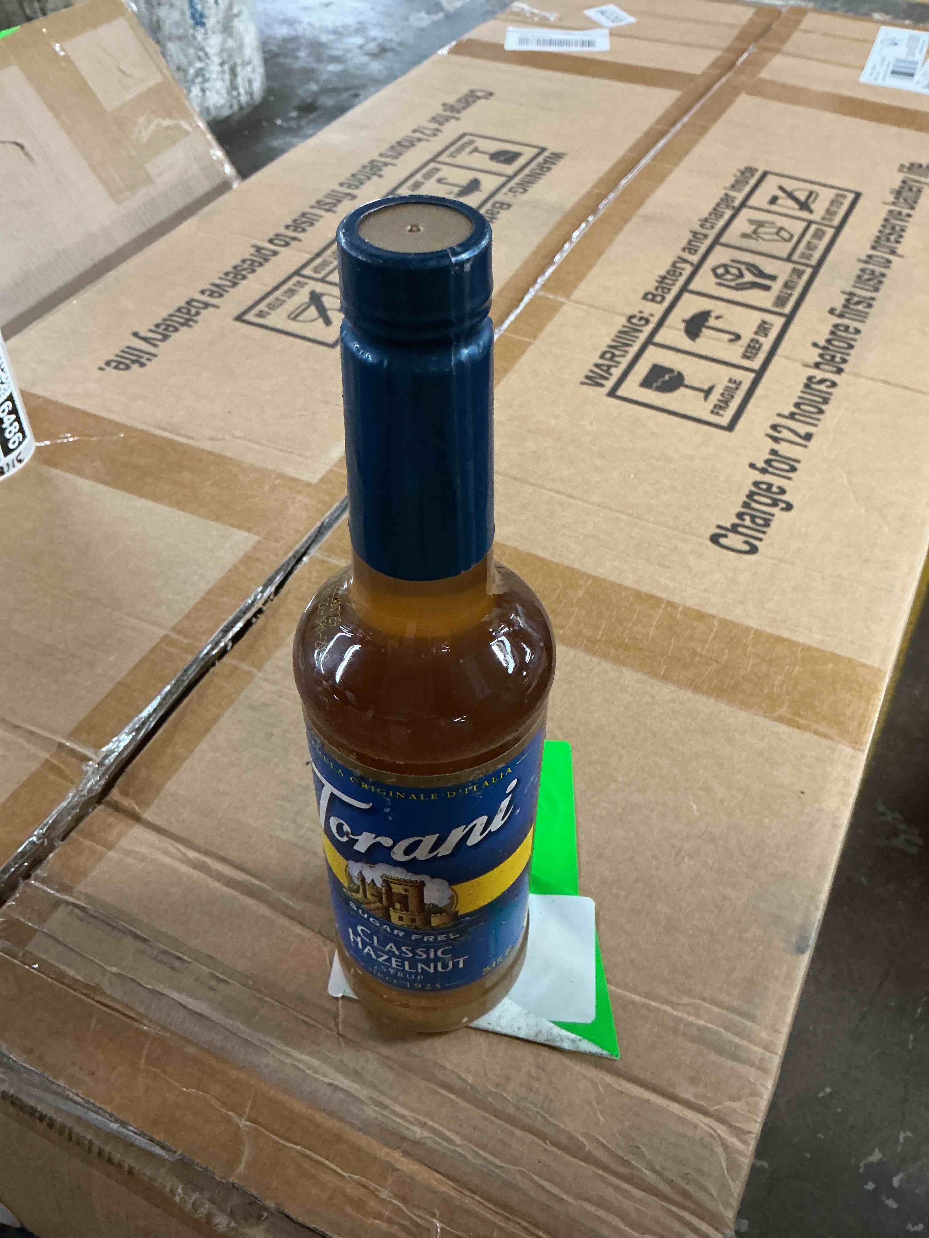 Condition photo showing New/Like New for torani sugar free syrup, classic hazelnut, 25.4 fl oz (expiration date: 1/23/2028)
