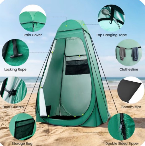 I RELOIVE Shower Tent,Pop Up Changing Tent,Portable Camping Privacy Tent,Toilet Tent with Carry Bag for Beach, Camping, Hiking,
