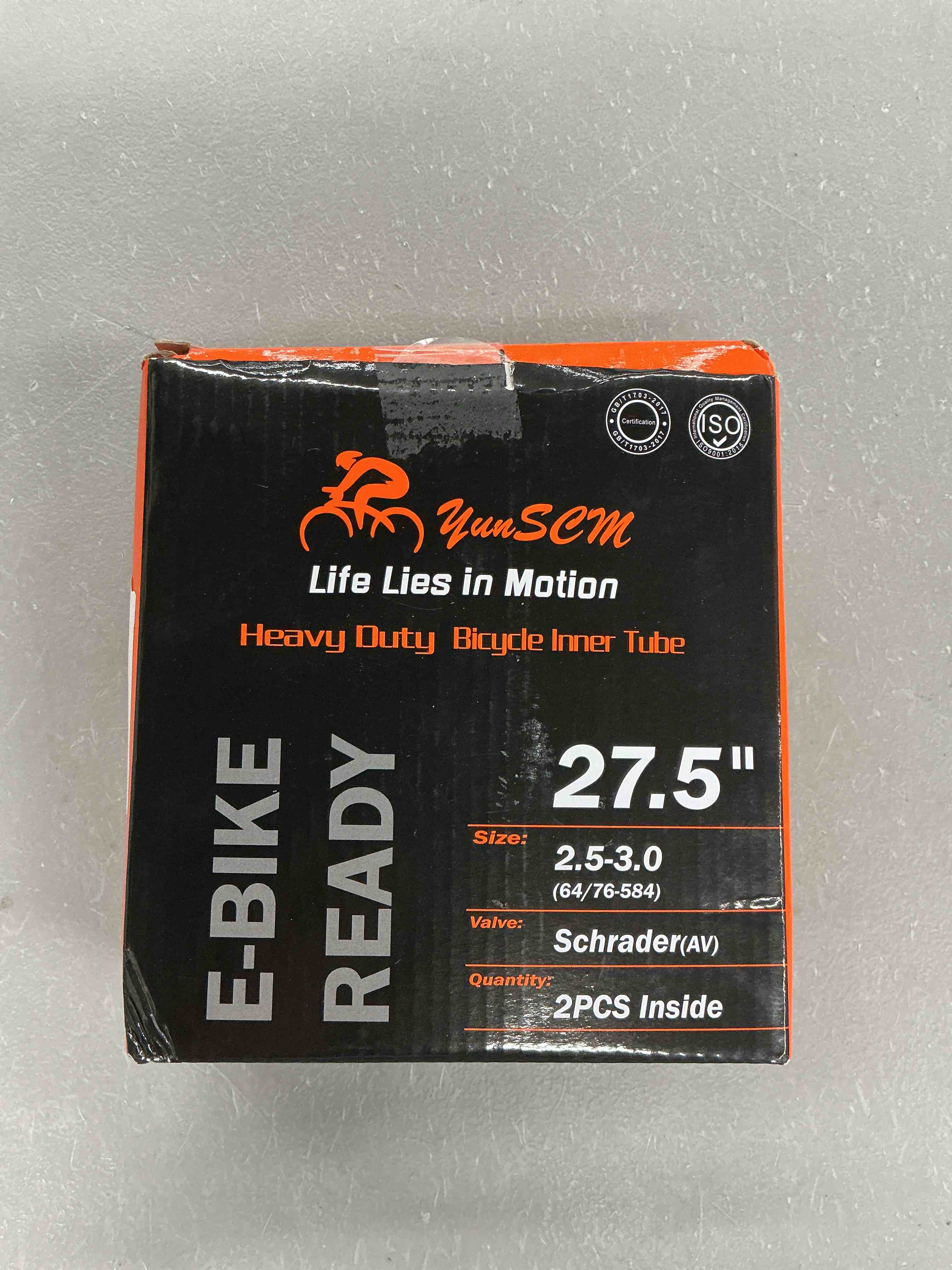 YUNSCM 2 PCS 27.5" Heavy Duty Fat Bike Tubes 27.5 x 2.50/3.0 (62/76-584) | AV32mm Schrader Valve Inner Tubes 27.5" Bicycle Tubes Compatible with 27.5x2.5 27.5x2.60 27.5x2.80 27.5x3.0 Bike Tire Tubes
