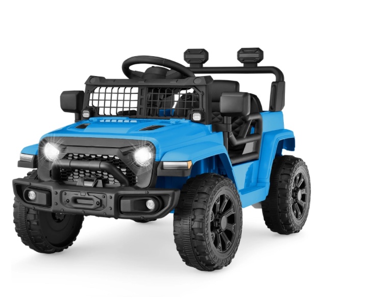 Best Choice Products 6V Kids Ride-On Truck Car w/ Parent Remote Control, 4-Wheel Suspension, LED Lights - Light Blue