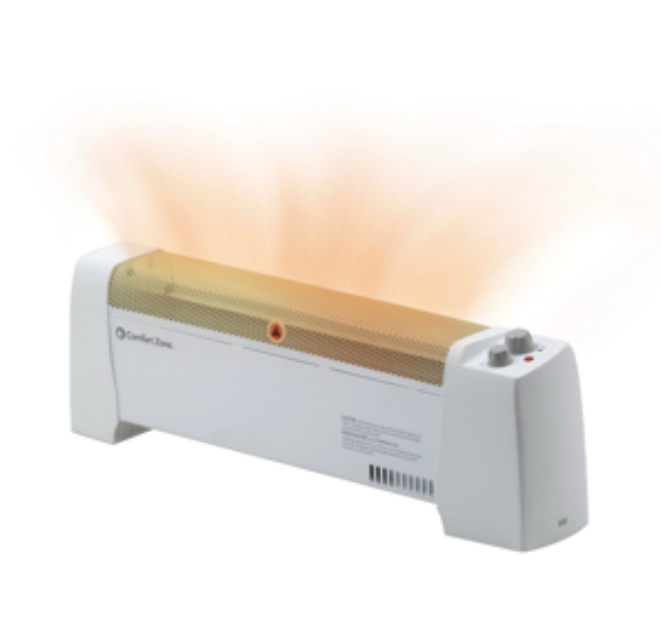 Comfort Zone 1 500-Watt Convection Baseboard Heater with Silent Operation White
