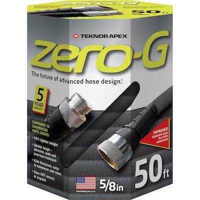 Teknor 50 Ft Zero-g TEK400150PDQ Lightweight Kink-Free Garden Hose