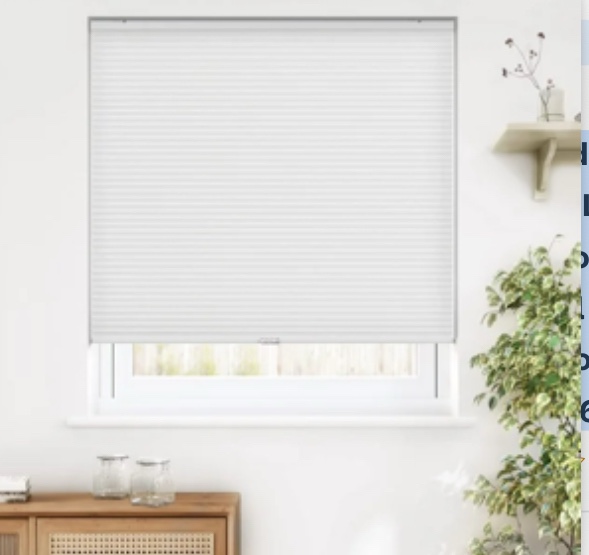 LazBlinds Cordless Cellular Shades, Light Filtering Honeycomb Shades for Home, Thermal Insulation Noise Reduction Blinds for Windows, 40'' W x 64'' H, White