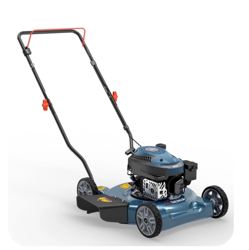 SENIX Gas Lawn mower, 20in, 144cc 4-Cycle Engine, Steel Deck with Side Discharge, LSPG-L4