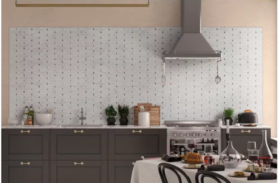 MSI Marbella Diamond 12 in. x 12 in. x 10mm Polished Marble Mesh-Mounted Mosaic Tile (10 sq. ft./case)