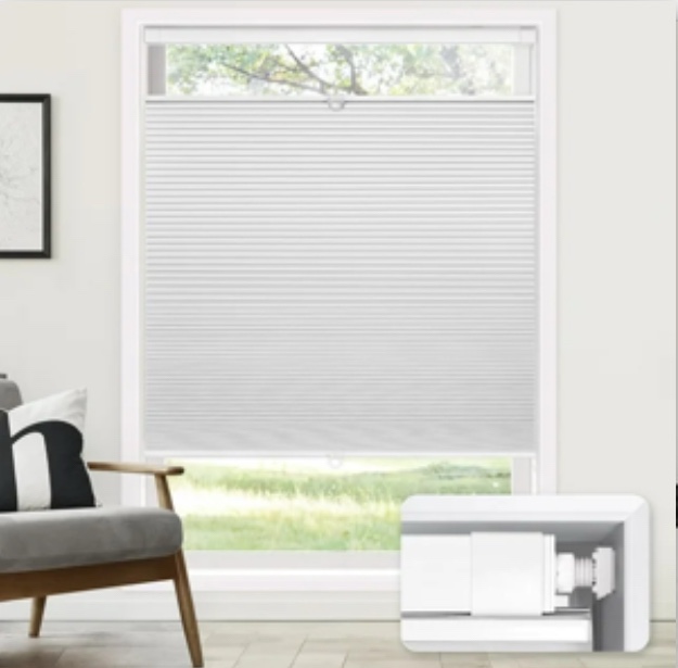 LazBlinds No Tools No Drill Cordless Cellular Shades, Top Down Bottom Up (TDBU) Honeycomb Shades for Home, Light Filtering Thermal Insulation Blinds for Windows, 35" W x 48" H, White