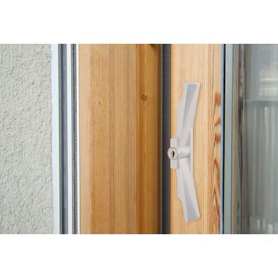 Wright Products VK1104 Locking Reversible Door Handle  Aluminum/Wood  Oak