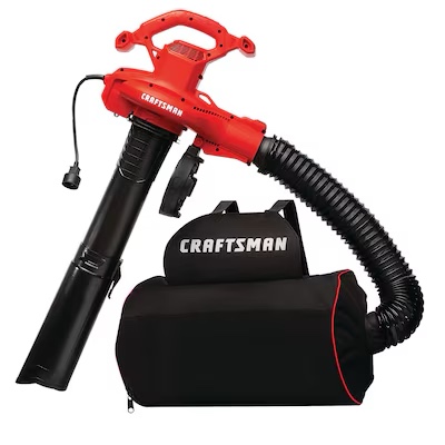 CRAFTSMAN 3-in-1 Leaf Blower, Leaf Vacuum and Mulcher, Up to 260 MPH, 12 Amp, Corded Electric (CMEBL7000)
