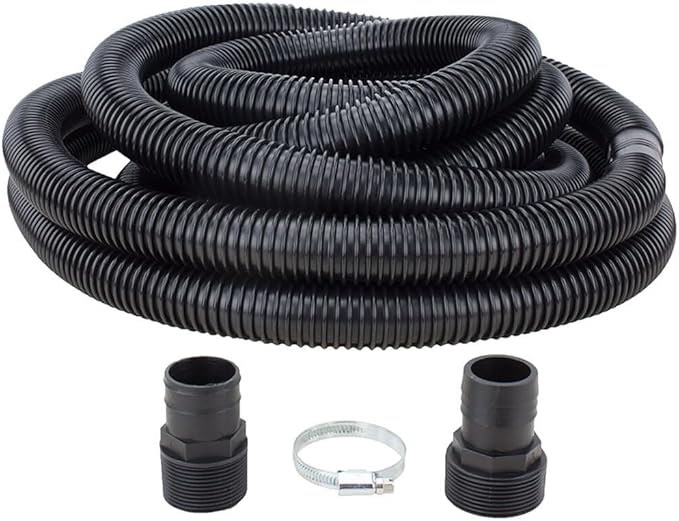 Star Universal Discharge Hose Kit, 1-1/4 Inch Hose with 1-1/2" and 1-1/4" Adapters, 24 feet