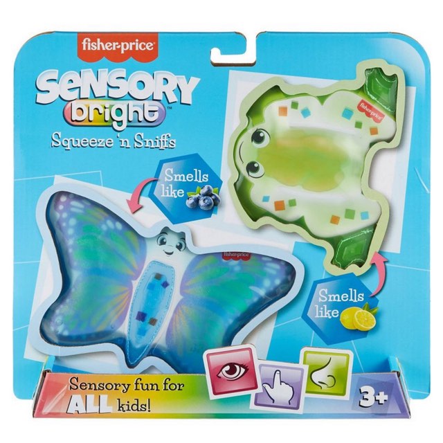 Fisher-Price Sensory Bright Butterfly & Frog Squeeze Animals Toy