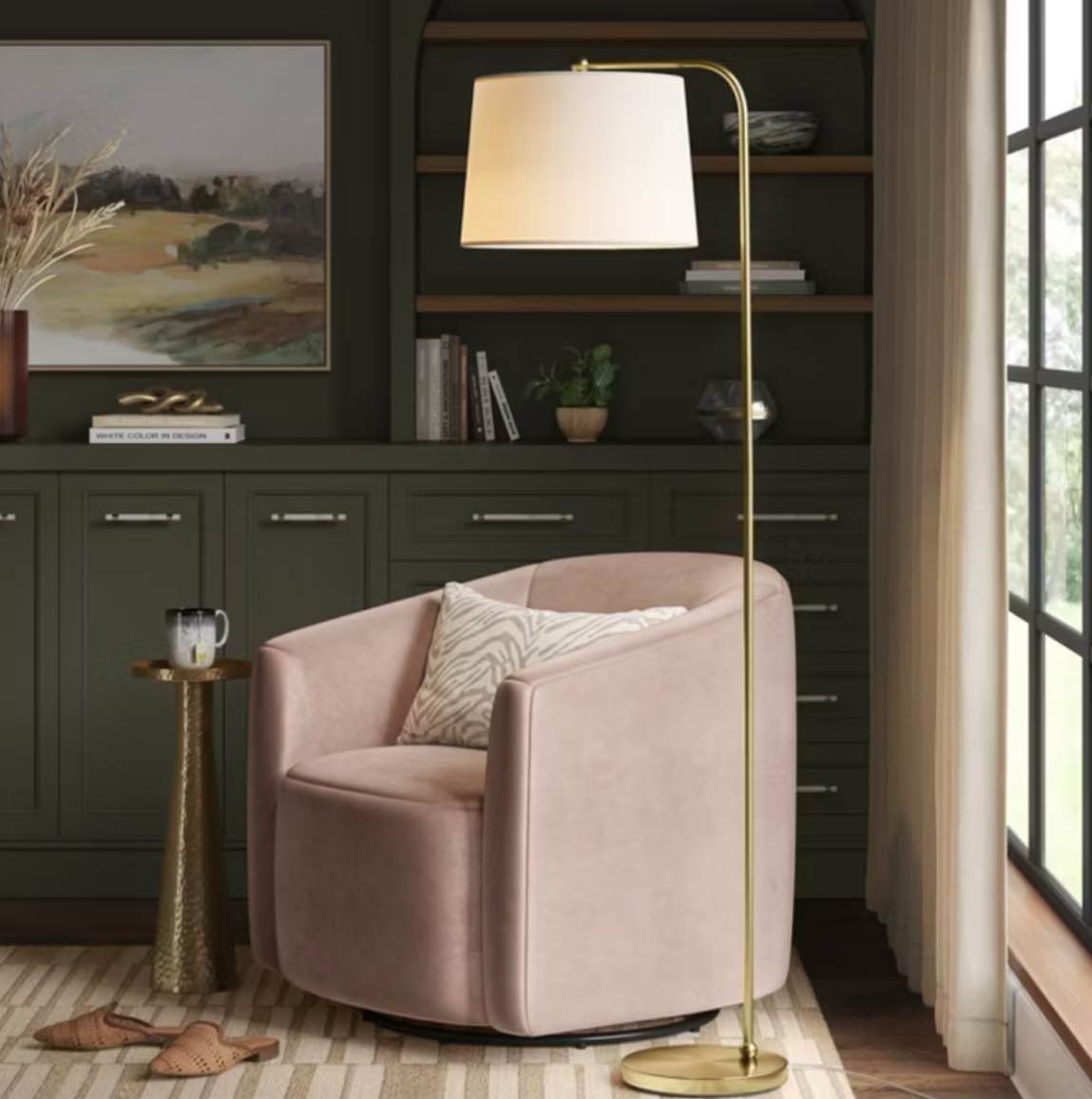 62"x14" New Traditional Downbridge Floor Lamp Brass - Threshold™