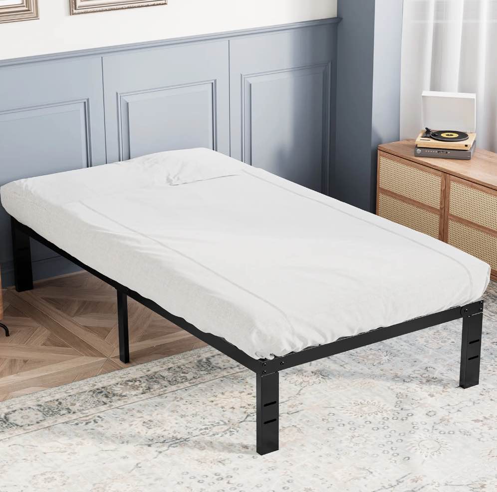 CONCETTA 14" Twin Bed Frame, Heavy Duty Metal Bed Frame with Underbed Storage for Bedroom, No Box Spring Required