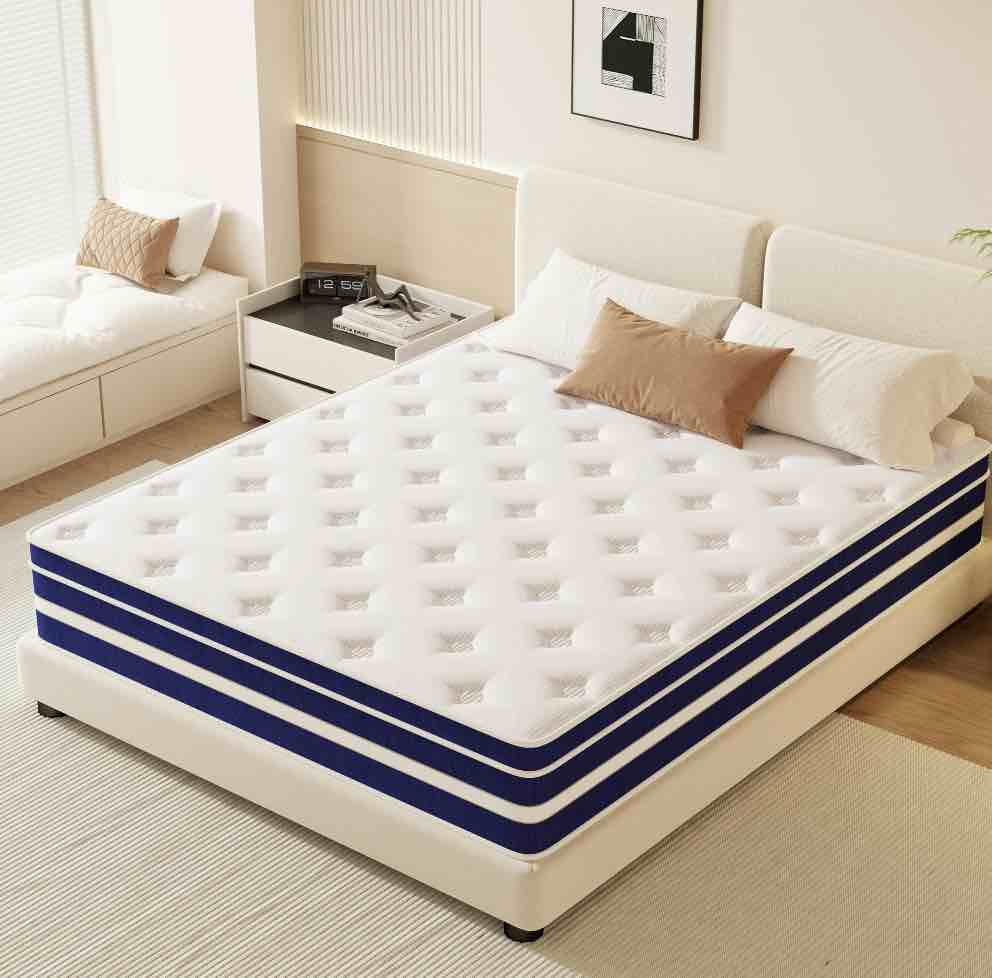 GUUKIN 12 inch Full Mattress, Memory Foam & Spring Hybrid Medium Comfort Full Size in a Box,Adult