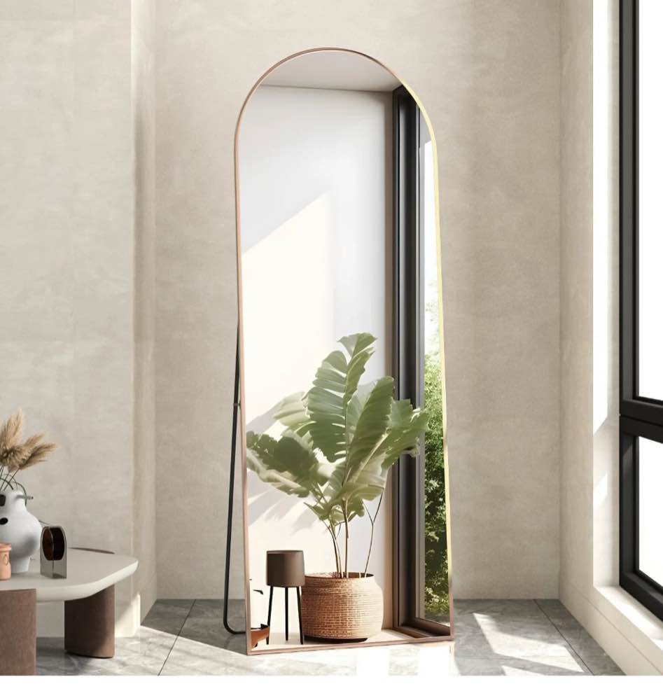 CONGUILIAO Full Length Mirror 58"x18" Arch Floor Mirror with Stand Arched Mirror Full Body Mirror Gold Standing Hanging or Leaning Against Wall for Bedroom Entry, Bedroom, Living Room