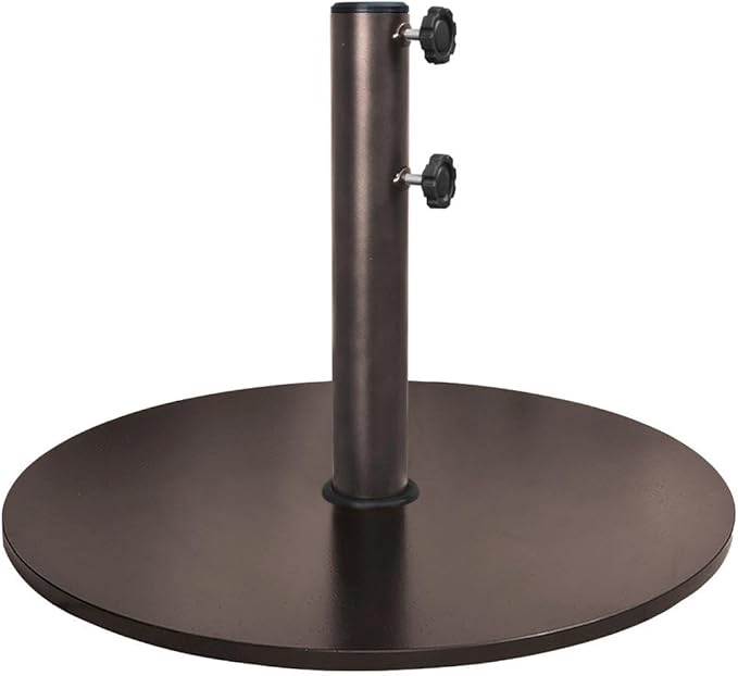 EliteShade USA Up to 140 lbs Round Umbrella Base Steel Plate Stand Market Patio Outdoor Heavy Duty Umbrella Holder, Bonus 18" Round Weight Sand Bag (Sand is not Included), Reddish-Brown
