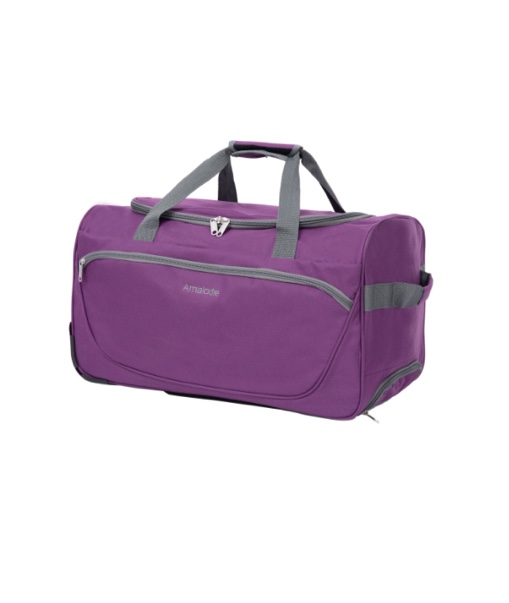 Amalodie Bag 21"Polyester Rolling Collapsible Wheeled Duffel Bag for Traveling,Purple