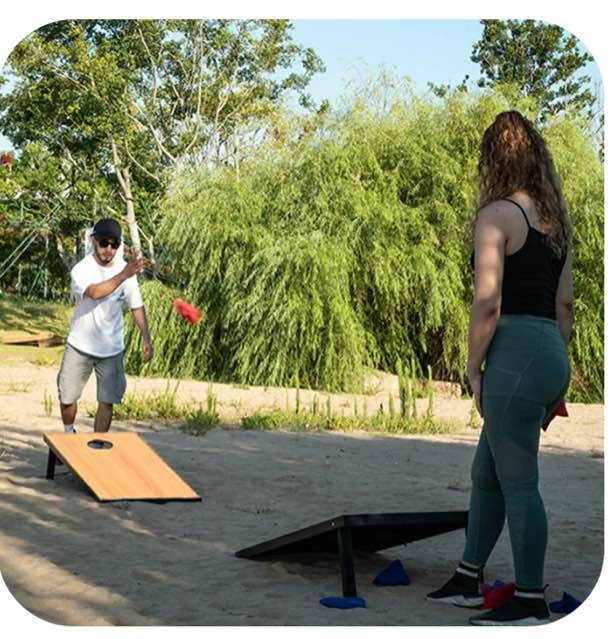 Cometoss Cornhole Set Corn Holes Outdoor Game 4' x 2' Cornhole Boards Bean Bag Toss Game Outdoor for Family Lawn Beach Outside Activities,Include 8 Bean Bag 1 Carrying Bag 47.2 x 23.6 Inch Wood Grain