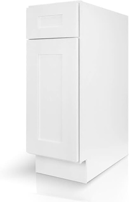 Courtland 9 in. W x 24 in. D x 34.5 in. H Assembled Shaker Base Kitchen Cabinet in Polar White