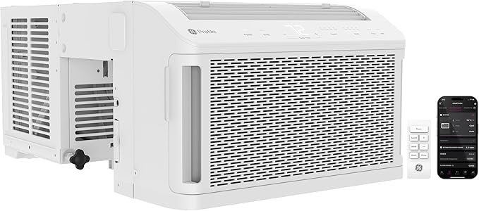 GE Profile ClearView Window Air Conditioner 6,100 BTU, WiFi Enabled, Ultra Quiet for Small Rooms, Full Window View with Easy Installation, 6K Window AC Unit, White