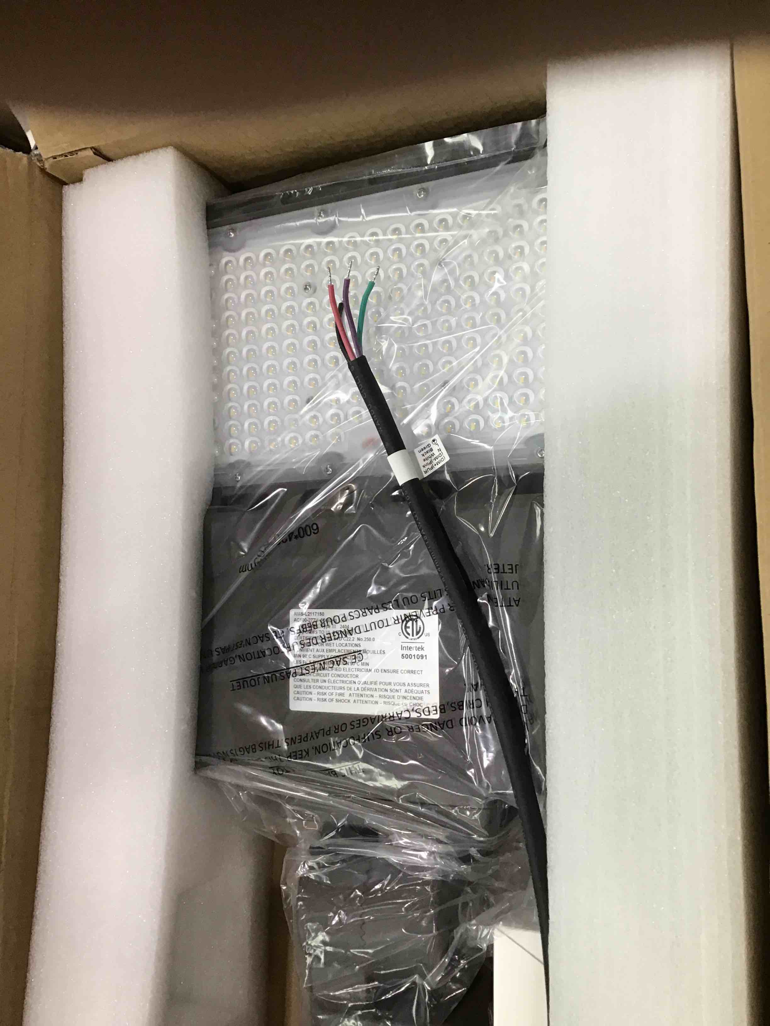 LED shoebox light 150w 3 pack similar to stock photo 