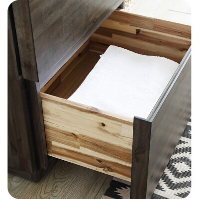 fresca formosa 24-in acacia wood bottom drawer section to floor mount vanity installation - fcb3125aca (only single bottom drawer section - top nesting cabinet not included)