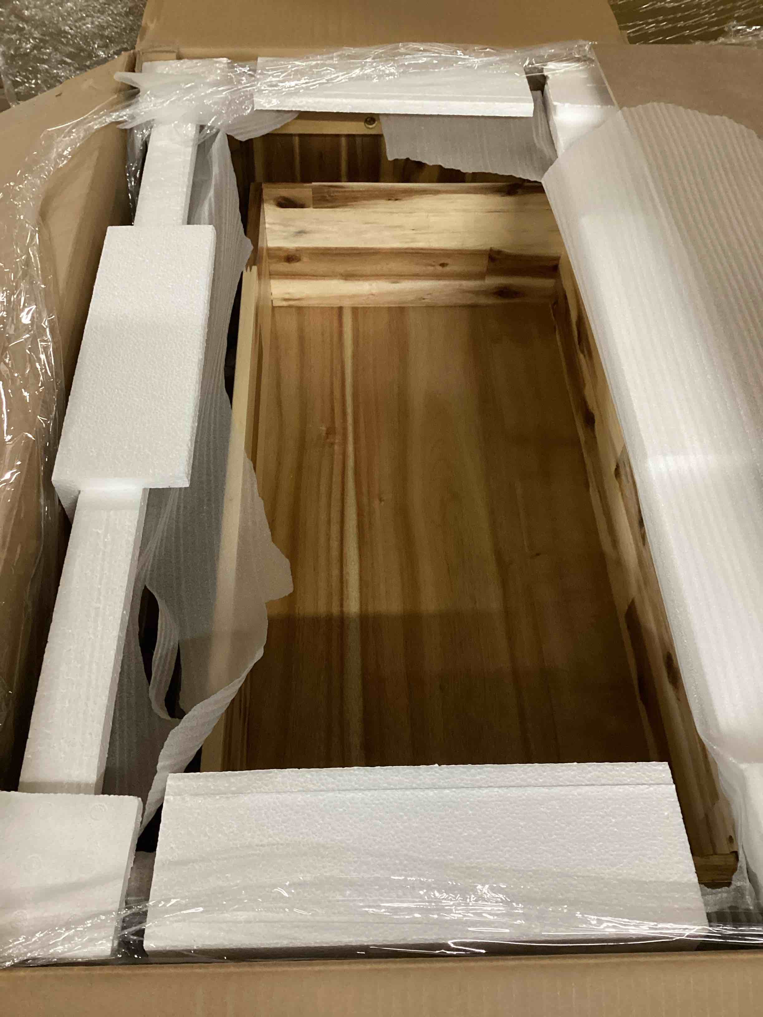 Condition photo showing Brand New for fresca formosa 36-in acacia wood bottom drawer section for floor mount installation bathroom cabinet - fcb3137aca