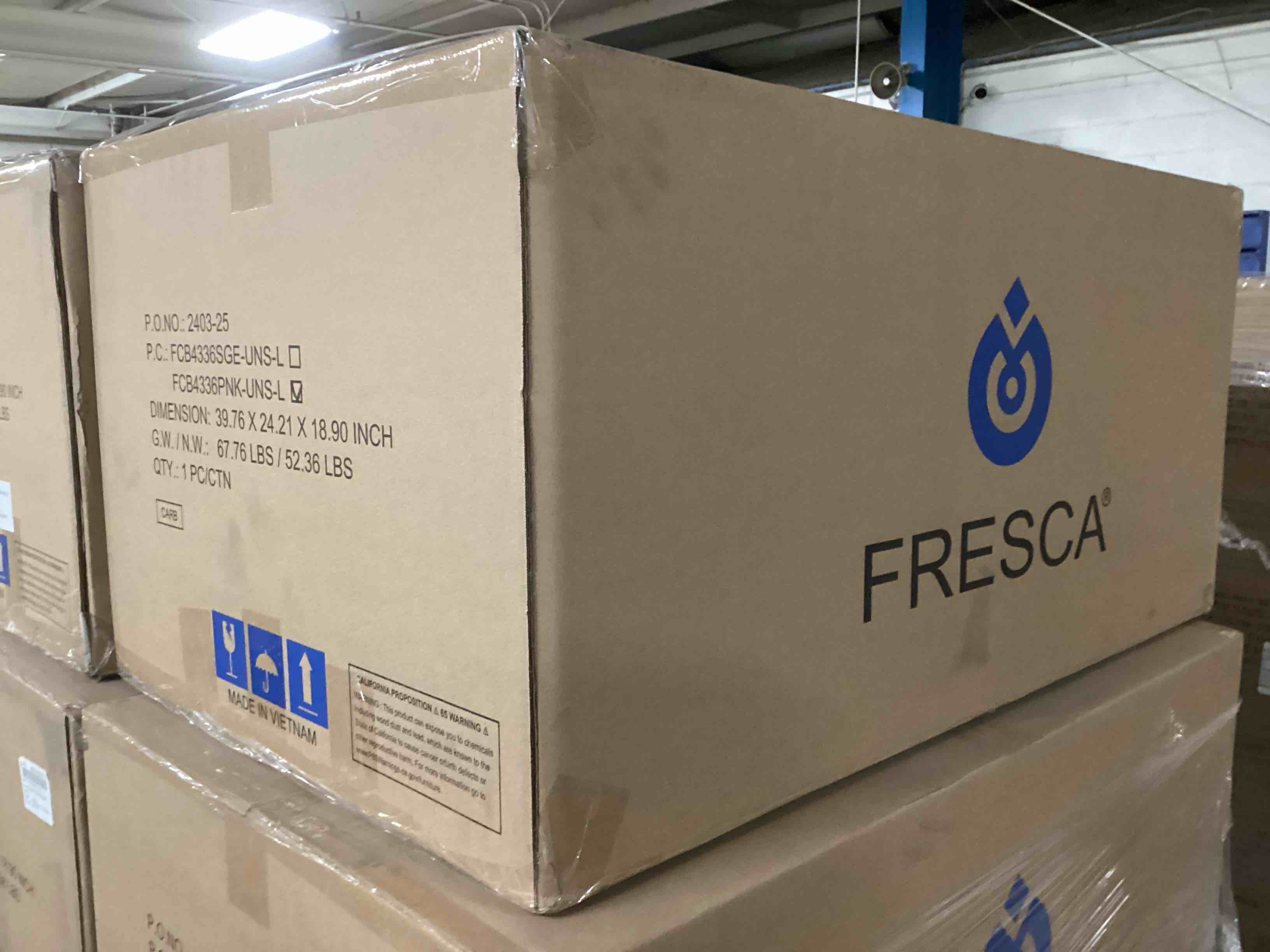 Condition photo showing Brand New for Fresca Camille 36-Inch Vintage Rose Bath Vanity Cabinet Without Top - FCB4336PNK-UNS-L